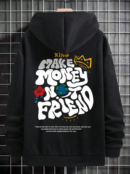 Men's & women's make money not friends print hoodie